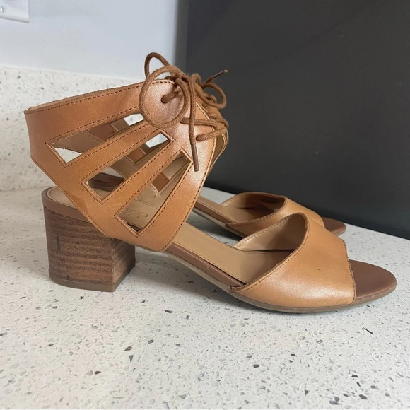 Franco Sarto Leather Lace Up Block Heels​​​​ - Picture 1 of 7